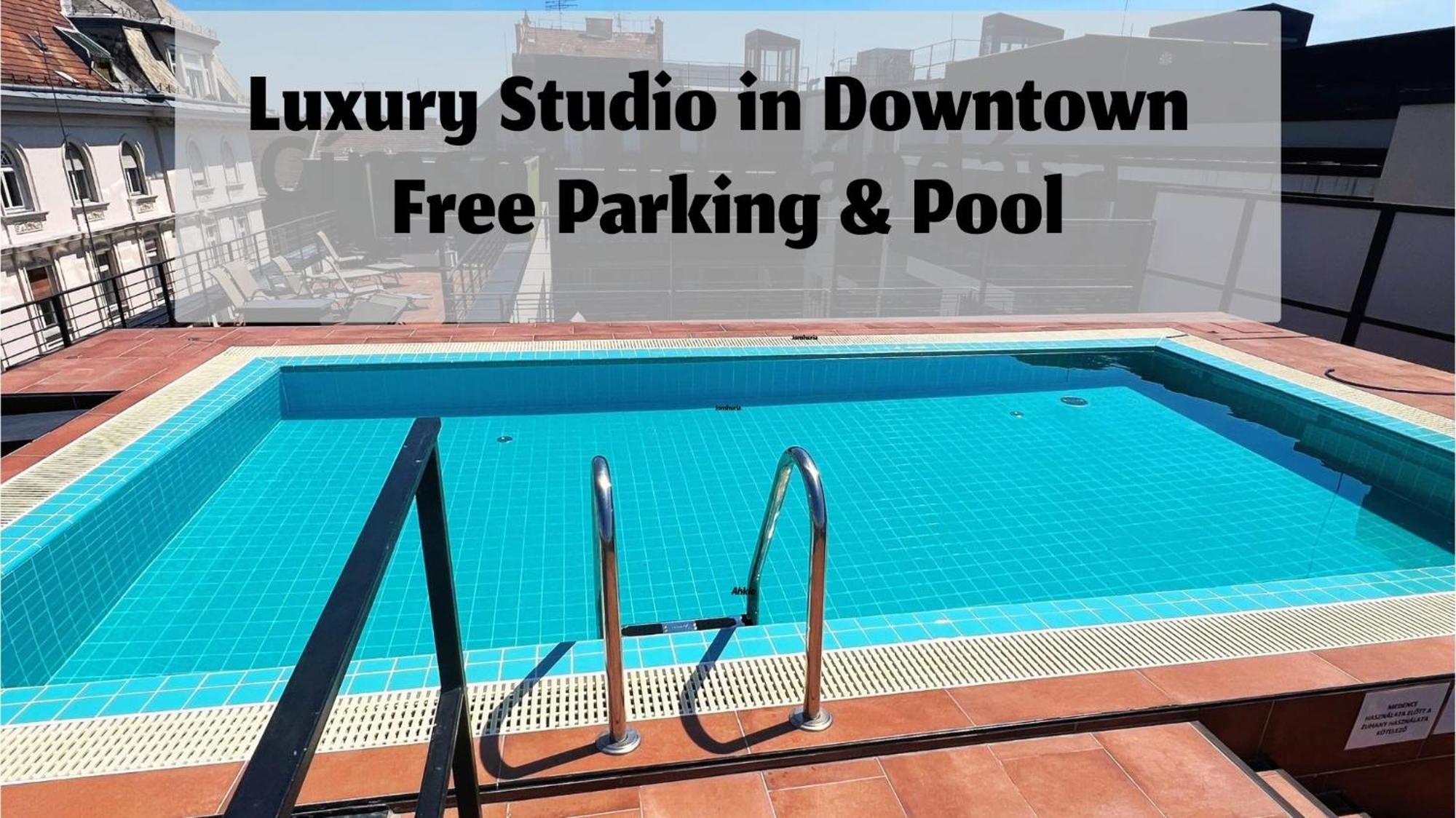 בודפשט Luxe Central Studio With Pool, Parking & Ac מראה חיצוני תמונה